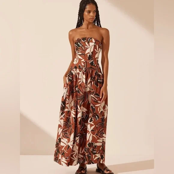 shona joy brown floral dress Shona Joy